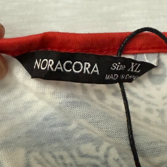 Noracora Boho Maxi Dress Mixed Print Floral Short Sleeve Pockets XL, NWT - Picture 3 of 6